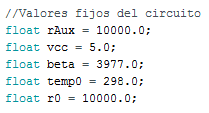 Bloque variables NTC