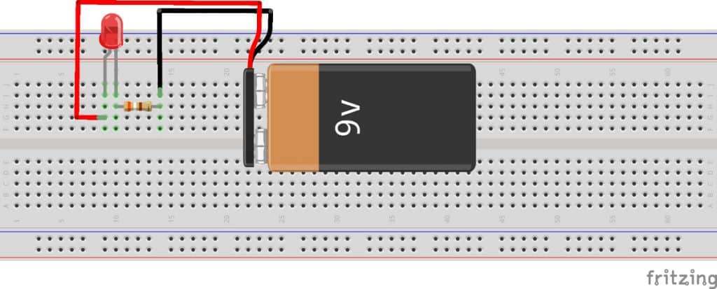 LED en protoboard