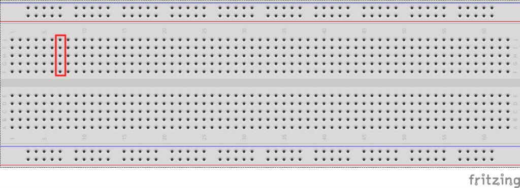 protoboard columna rojo