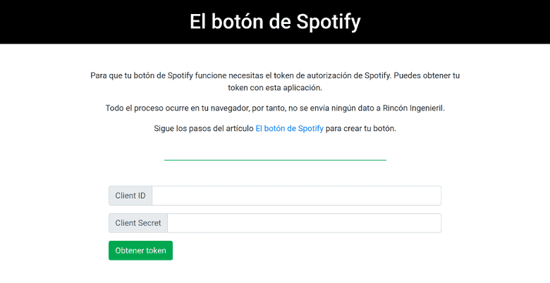 Herramienta para obtener los tokens de Spotify